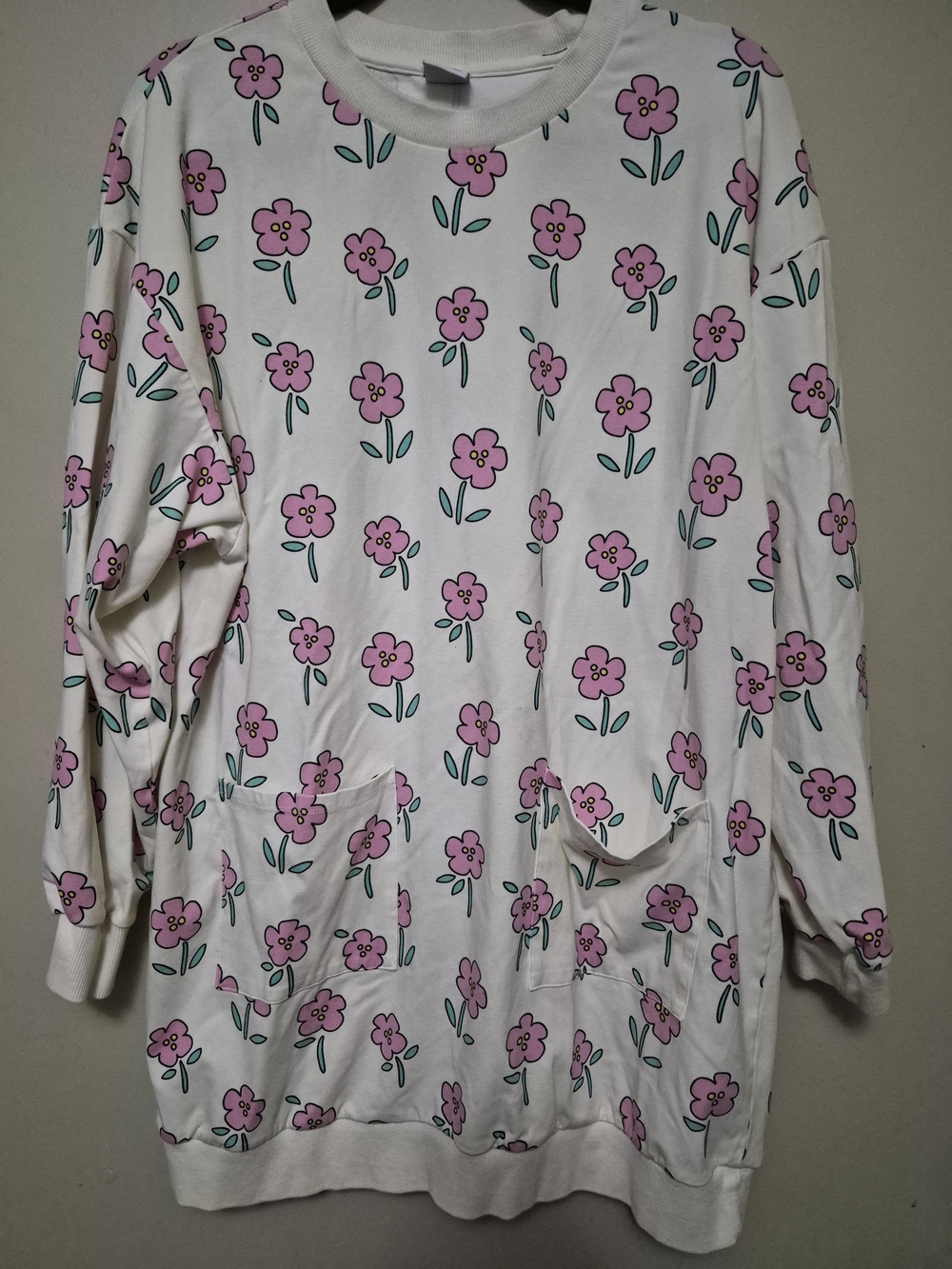 Smash + Tess White Long-Sleeve Top with Pink Floral Print